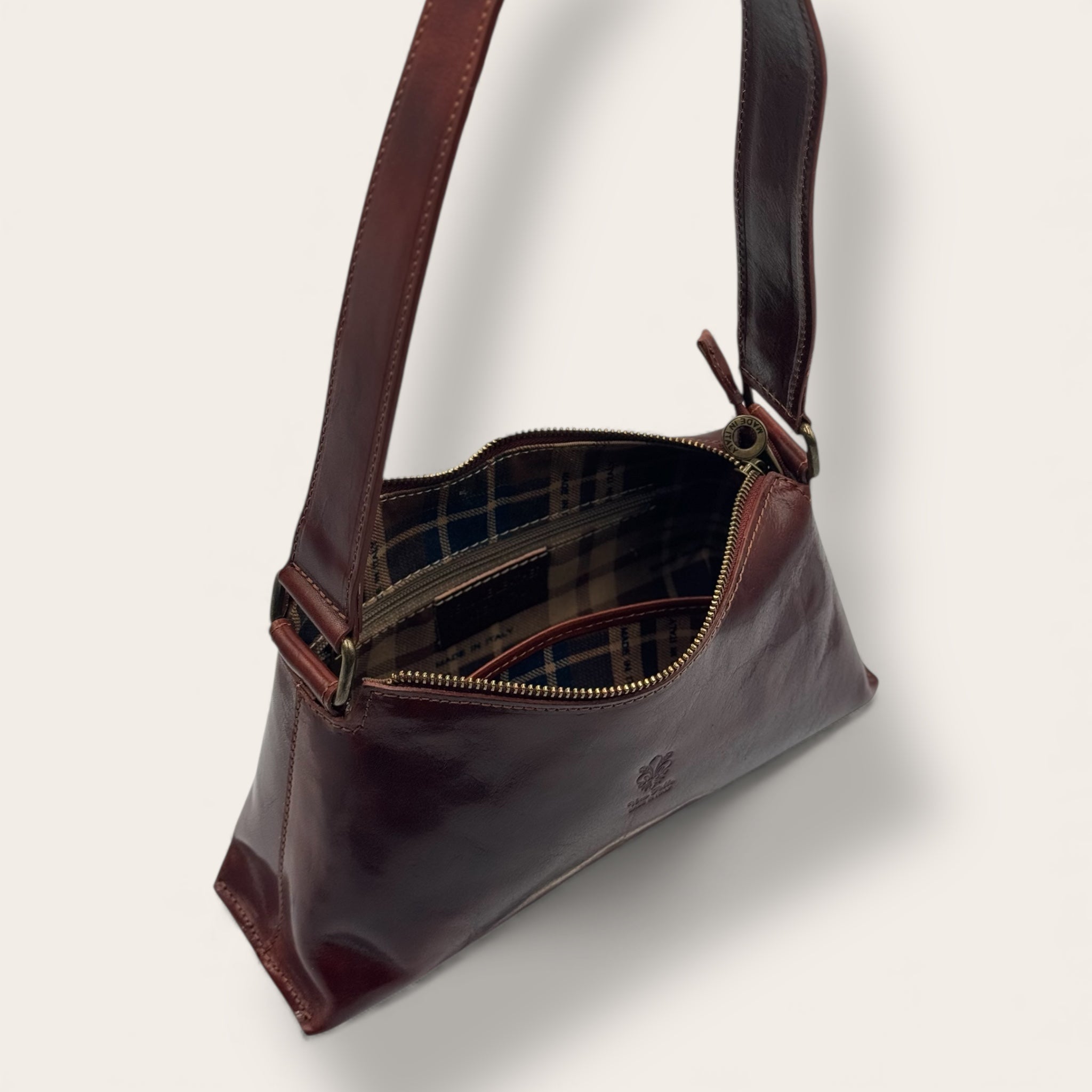 Borsa Novella Marrone in vera pelle | Florence Italy