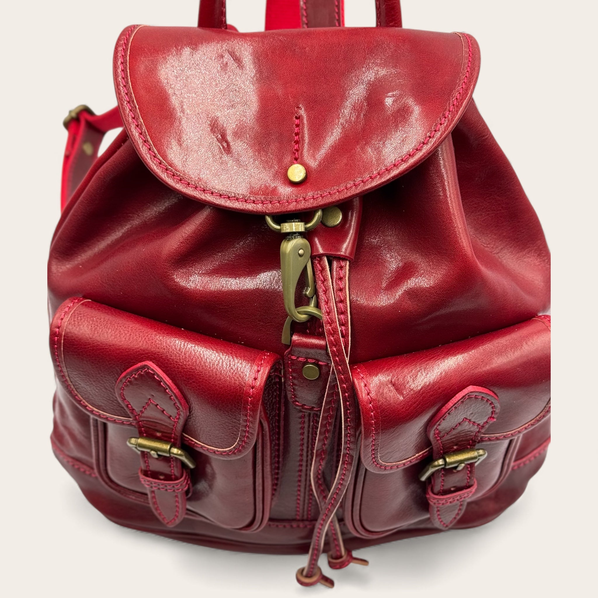 Zaino Firenze – Zaino bordeaux in Vera Pelle Artigianale | Made in Italy