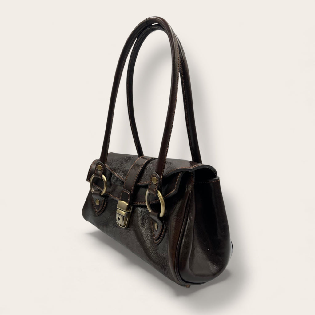 Giglio – Borsa in Pelle Pieno Fiore Testa di Moro | Florence Italy