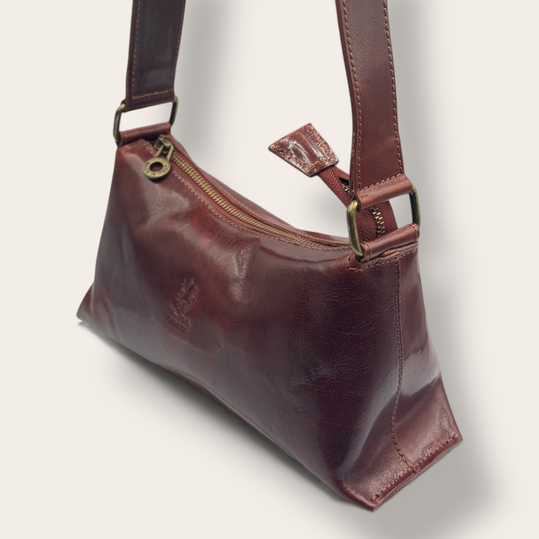 Borsa Novella Marrone in vera pelle | Florence Italy