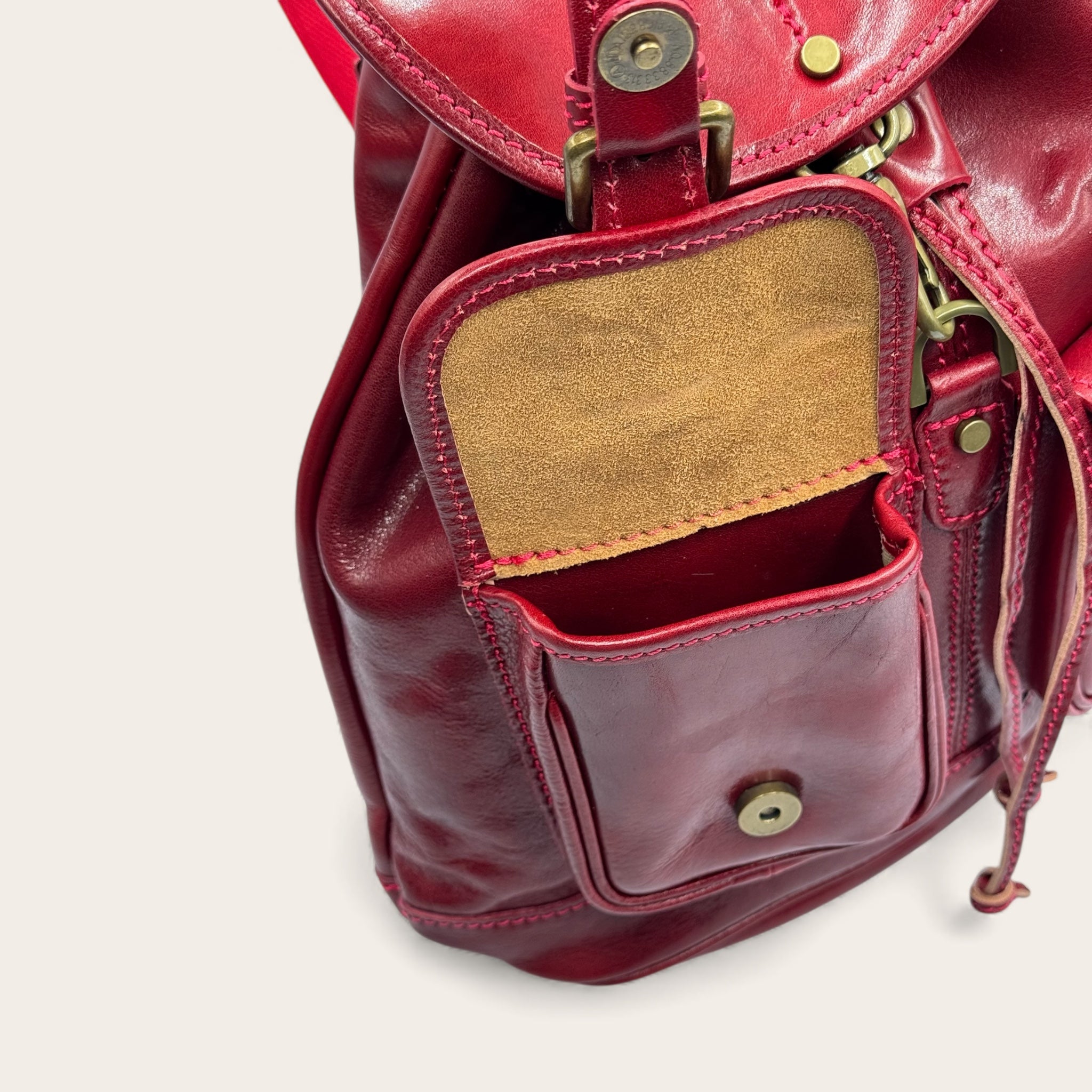 Zaino Firenze – Zaino bordeaux in Vera Pelle Artigianale | Made in Italy