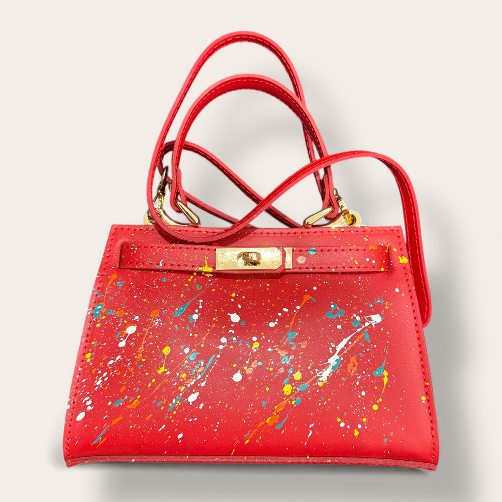 Rosso Fiorentino – Borsa artistica dipinta a mano | Pezzo unico Made in Florence