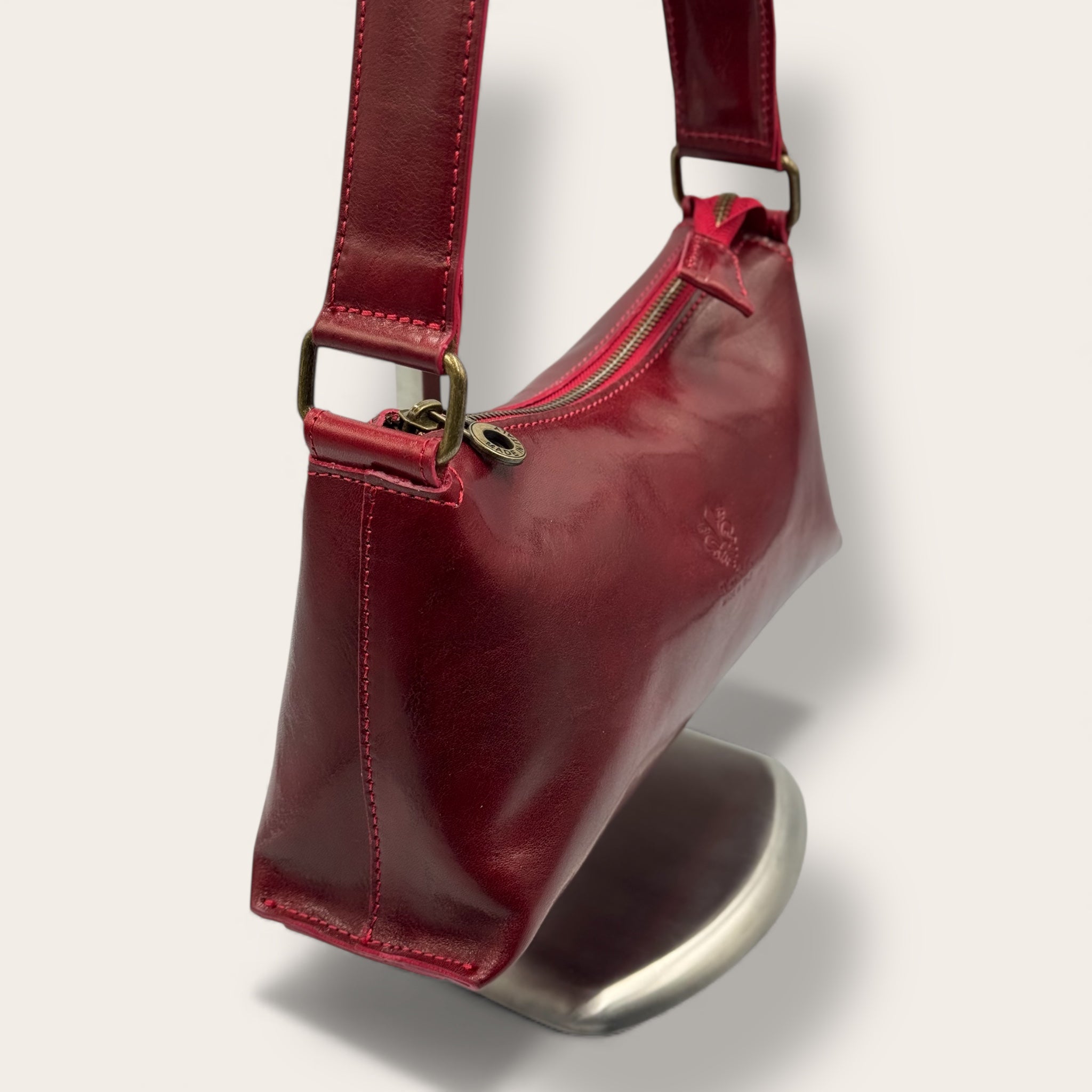 Borsa Novella Bordeaux in vera pelle | Florence Italy