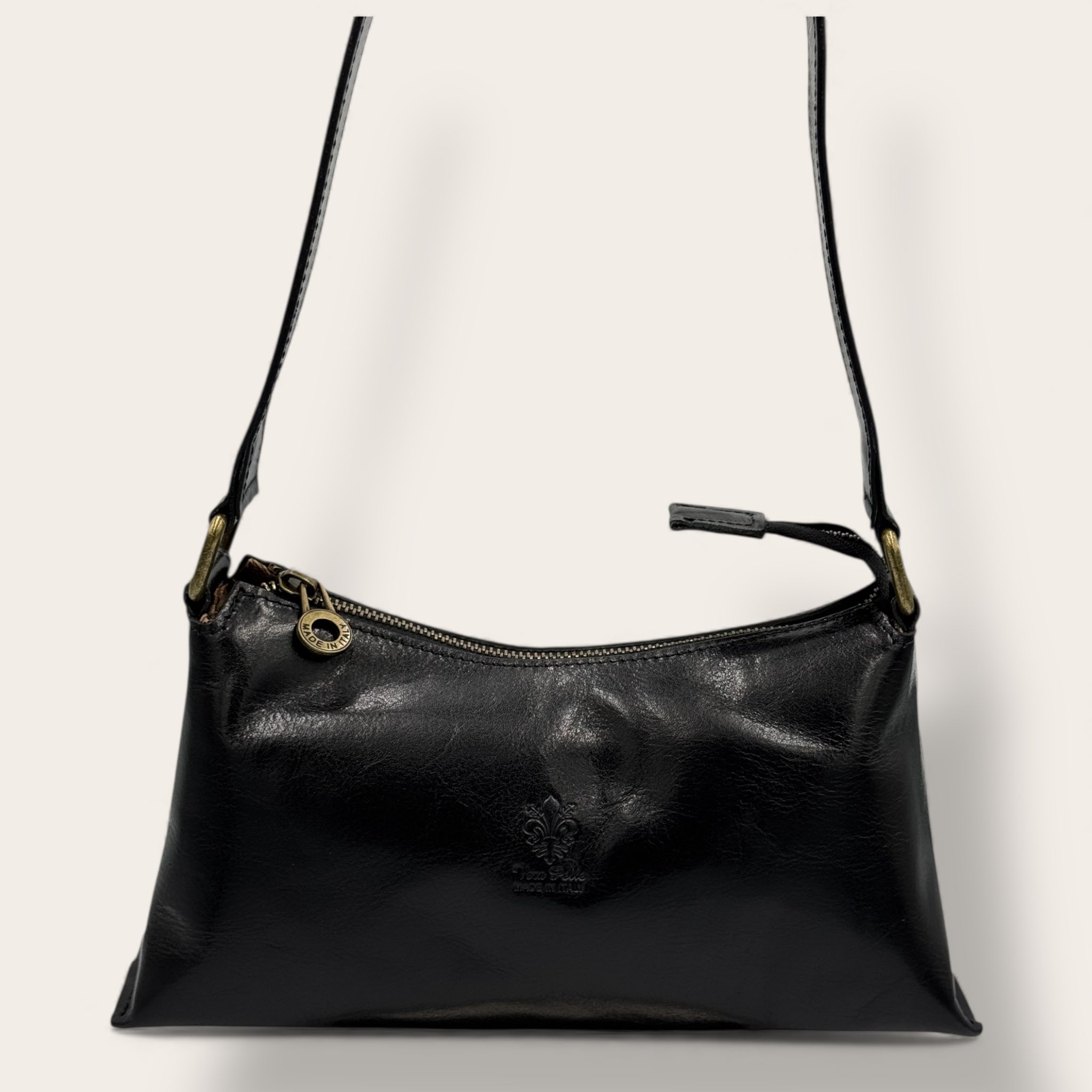 Borsa Novella Nera in vera pelle | Florence Italy