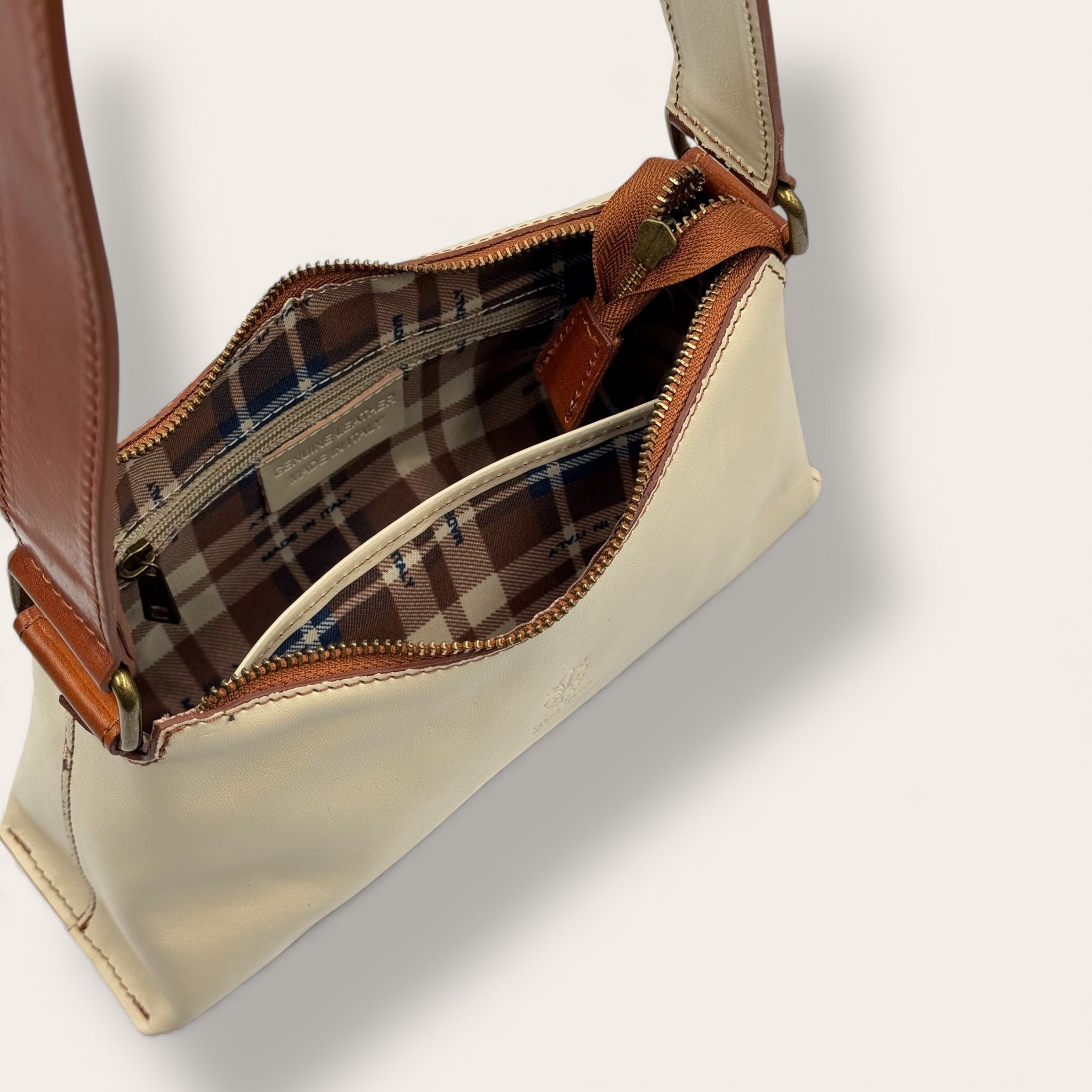 Borsa Novella Avorio in vera pelle | Florence Italy