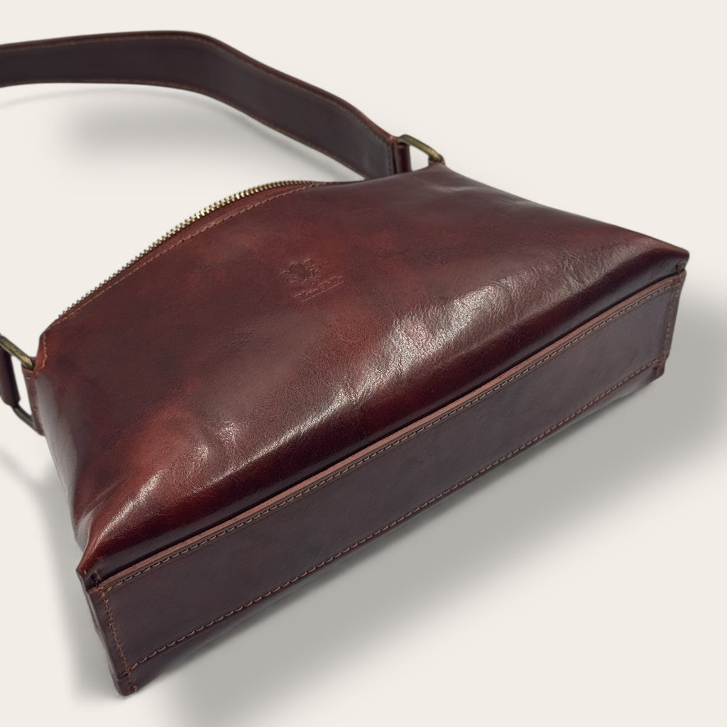 Borsa Novella Marrone in vera pelle | Florence Italy
