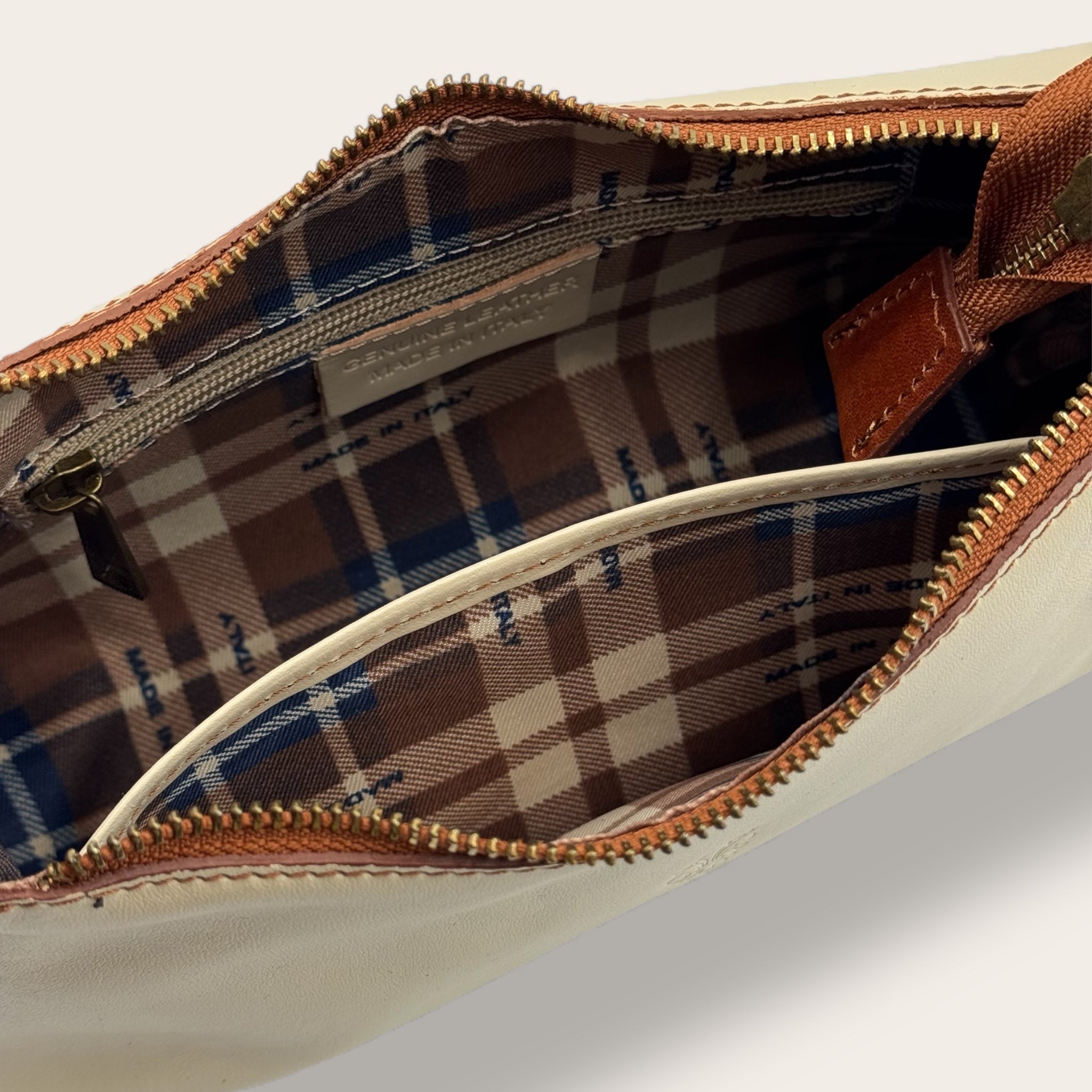 Borsa Novella Avorio in vera pelle | Florence Italy