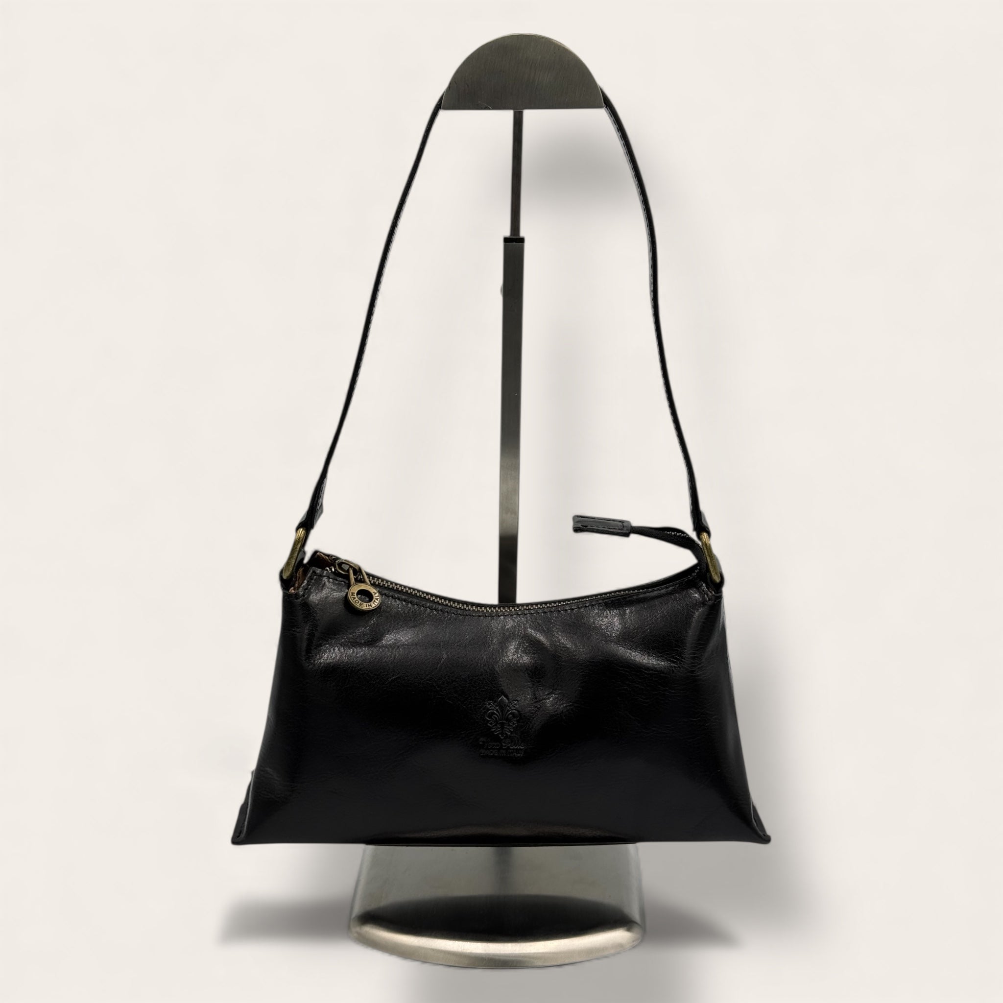 Borsa Novella Nera in vera pelle | Florence Italy