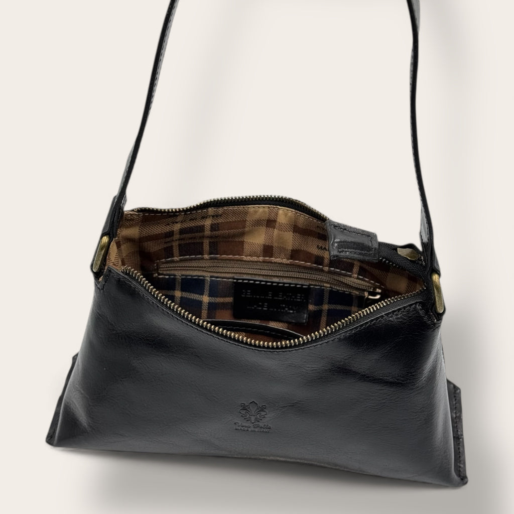 Borsa Novella Nera in vera pelle | Florence Italy