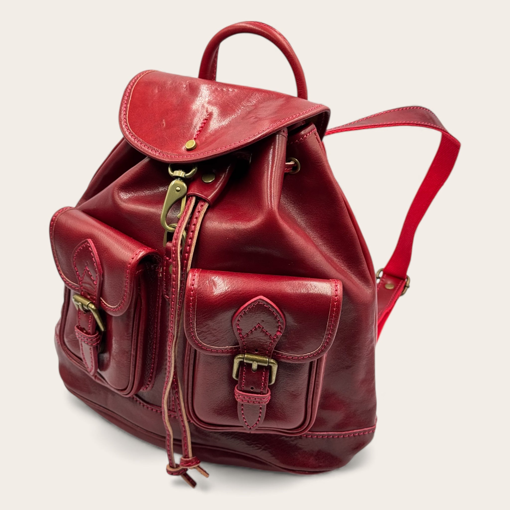 Zaino Firenze – Zaino bordeaux in Vera Pelle Artigianale | Made in Italy