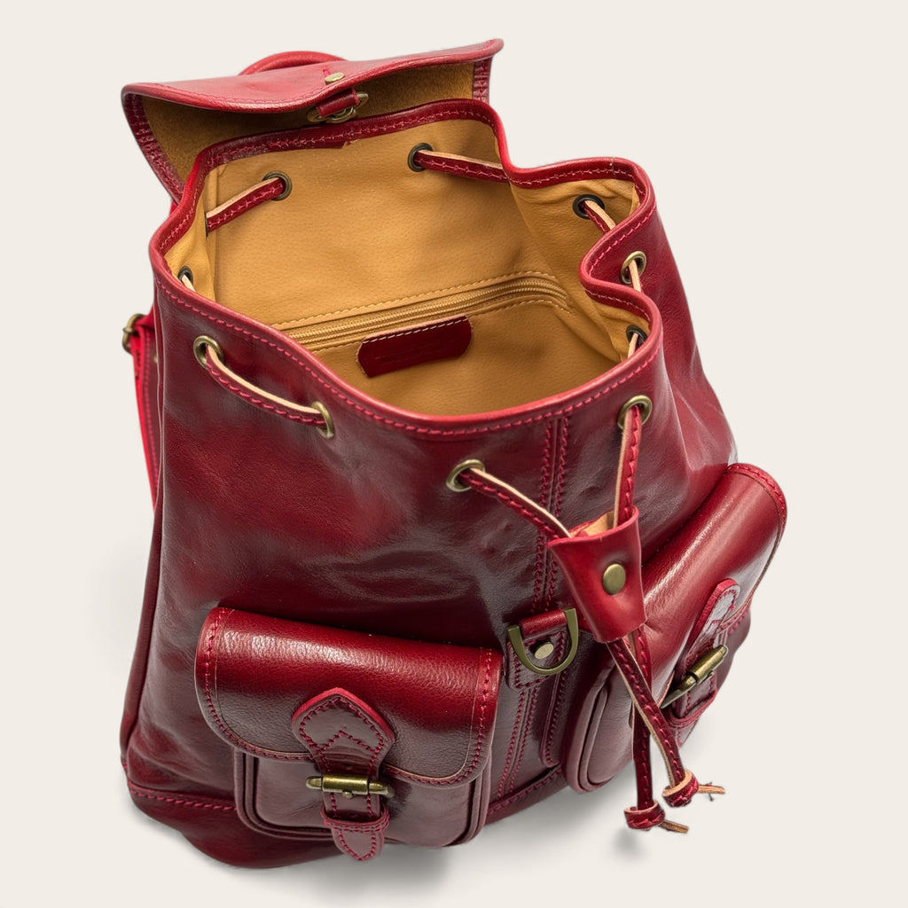 Zaino Firenze – Zaino bordeaux in Vera Pelle Artigianale | Made in Italy