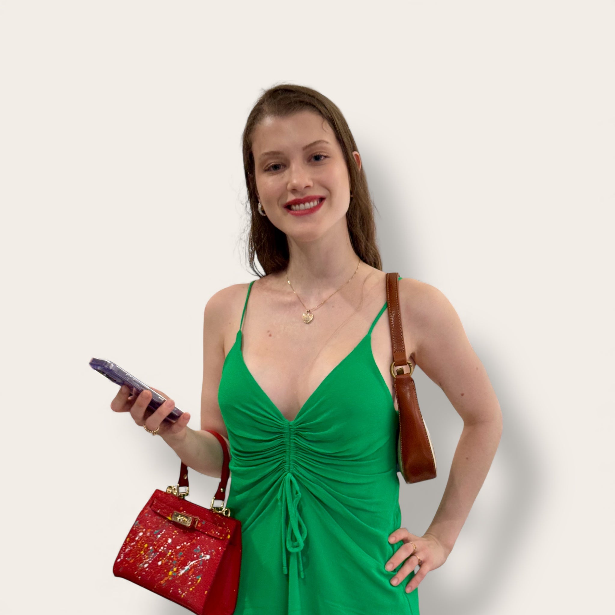 Rosso Fiorentino – Borsa artistica dipinta a mano | Pezzo unico Made in Florence